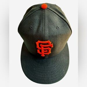 San Francisco Giants‎ 59FIFTY Fitted Hat Black Red SF Logo Size 7 7/8
